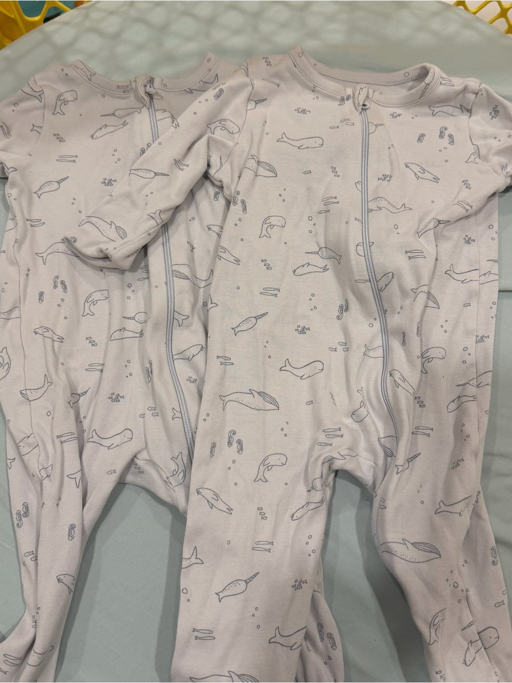 Nordstrom Baby Zip Footed Pajamas - Light Mint